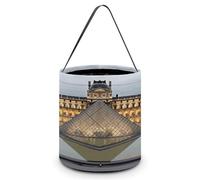 LPAGBCNU Seau à bonbons d'Halloween représentant un musée du Louvre à Paris, sacs fourre-tout pour bonbons d'Halloween avec poignées, paniers à bonbons réutilisables pour Halloween, fournitures de