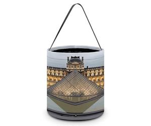 LPAGBCNU Seau à bonbons d'Halloween représentant un musée du Louvre à Paris, sacs fourre-tout pour bonbons d'Halloween avec poignées, paniers à bonbons réutilisables pour Halloween, fournitures de
