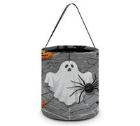 LPAGBCNU Seau à bonbons d'Halloween représentant un seau en forme de citrouille, sacs fourre-tout avec poignées, paniers à bonbons réutilisables pour Halloween, fournitures de fête, sacs cadeaux