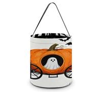 LPAGBCNU Seau à bonbons d'Halloween représentant un seau en forme de citrouille, sacs fourre-tout avec poignées, paniers à bonbons réutilisables pour Halloween, fournitures de fête, sacs cadeaux