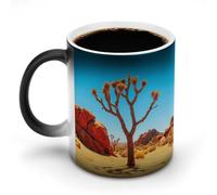 LPAGBCNU Tasse à café 325 ml Joshua Tree National Park à changement de couleur, tasses à café à changement de chaleur avec poignée, tasse magique sensible à la chaleur pour homme et femme, tasse