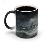 LPAGBCNU Tasse à café 325 ml « The Sea Before The Storm » à changement de couleur, tasses à café à changement de chaleur avec poignée, tasse magique sensible à la chaleur pour homme et femme, tasse