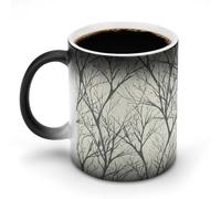 LPAGBCNU Tasse à café de 325 ml avec motif de branche d'arbre changeant de couleur, tasses à café à changement de chaleur avec poignée, tasse magique sensible à la chaleur pour homme et femme, tasse