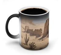 LPAGBCNU Tasse à café de 325 ml avec motif ruines du désert - Changement de couleur - Tasses à café avec poignée - Sensible à la chaleur - Tasse magique pour homme et femme - Tasse amusante en