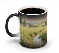 LPAGBCNU Tasse à café de 325 ml - Tasse magique à changement de couleur avec poignée - Sensible à la chaleur pour homme et femme - Tasse amusante en céramique pour thé, latte, lait, cacao