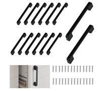 LPAMABA 14 PCS Poignée de Meuble Noir Espacement Trous 128 mm Bouton Porte Placard Poignées de Porte Cuisine Poignées d'Armoires de Cuisine Poignées de Portes Noires Poignée de Porte Cuisine