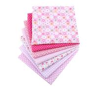 LPAMABA 7 PCS Tissus Coton 50 * 75cm Imprimé pour Couture, Patchwork, Bricolage, Sacs, Vêtements, Nappes - Rose