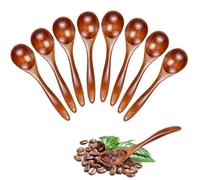 LPAMABA 8 Pcs Cuillères en Bois Naturel, Cuillère à Miel 13 x 3 cm, Cuillères à Soupe en Bois, Petites Cuillères à Thé à Miel avec Poignée Ergonomique, pour Café, Riz, Dessert, Olivier, Epice