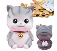 LPAMABA Tirelire en Forme de Chat Ange, Tirelire Émaillé Mignon, Tirelires avec Ouverture Rotatif Inférieur,Tirelires d'Épargne Grande Capacité Anti-Chutes, pour Monnaie Filles Garçons Adulte