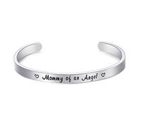 LParkin Bracelet commémoratif pour perte de nourrisson avec inscription « Mommy of an Angel », 6 inch, Acier inoxydable