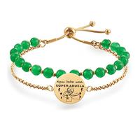 LParkin Doble Cuenta Pulsera Abuela Acero Inoxidable, Regalo Original para Abuela, Obsequios Abuela Personalizados Cumpleaños, 17+5cm, Acier inoxydable