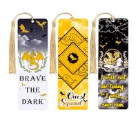 LParkin Fourth Wing/Onyx Storm Merch Lot de 3 marque-pages en acrylique pour hommes et femmes, cadeaux pour les amateurs de livres, marque-pages pour les vers de bibliothèque, outils de lecture et