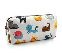 LParkin Jolie Trousse de Chat pour Filles Sacs pour Enseignants Cadeau Gadget Sac de Maquillage Sac cosmétique Papeterie Fournitures Scolaires Kawaii Crayon boîte …, Gris, Trousse