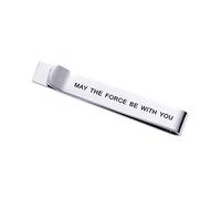 LParkin May The Force Be with You Cravate Star Wars Fan Gift Funny Gift Acier inoxydable Finition polie Pinces à cravate Hommes Femmes, 6,3 x 0,95 cm, Bambou Plastique