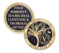 LParkin Pièce de sobriété de 5 ans, pièce d'arbre de vie, médaillon AA, cadeau de sobriété pour femme et homme, jeton d'anniversaire de sobre, médaillon alcooliques anonymes
