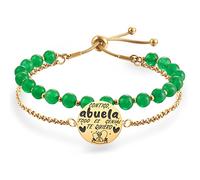 LParkin Te Quiero Abuela - Bracelets Abuela en Acier Inoxydable - Bracelet Cadeau pour la Meilleure Grand-mère, 17+5cm, Acier inoxydable