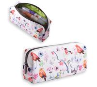 LParkin Trousse à crayons grande capacité avec fermeture éclair pour filles, garçons, adolescents, adultes, trousse esthétique pour l'école et le bureau, bleu, 18 x 5 x 8 cm, Porte-documents