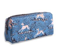 LParkin Trousse à crayons grande capacité avec fermeture éclair pour filles, garçons, adolescents, adultes, trousse esthétique pour l'école et le bureau, bleu, 18 x 5 x 8 cm, Porte-documents