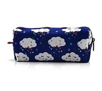LParkin Trousse à crayons pour étudiants Grande capacité et motif de nuages Kawaii Trousse à crayons ou de maquillage Bleu