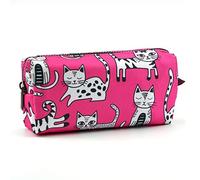 LParkin Trousse de Toilette pour Chat Rose avec Trousse de Toilette pour Adolescents - Cadeau pour Les Amoureux de Chat