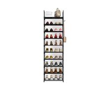 LPATEBCVU 10-Tier Metal Shoe Rack Hooks Living Room Cloakroom | Easy Assembly, Storage Solution, With Hooks