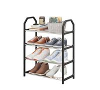 LPATEBCVU 4-Tier Assembly Creative Shoe Rack Dormitory Storage | Multifunctional Design, Home Use, Easy Assembly(Black)