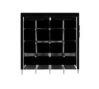 LPATEBCVU Armoire en Toile Armoire de Rangement Portable for vêtements 67 Pouces, Support for avec 12 étagères et 4 Poches latérales, Armoire for Chambre à Coucher