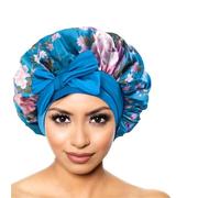 LPATEBCVU Bonnet De Nuit en Soie Bonnet de Nuit en Satin for Cheveux bouclés, Bonnet Soyeux Femmes, Grand avec Lien(Color1)