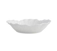 LPATEBCVU Coupe à Fruits Flower Ceramic Bowl Pure White Creative Cabbage Relief Tableware Fruit and Vegetable Salad(9.5-inch soup plate)