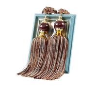 LPATEBCVU Embrasses en Corde pour Rideaux 1 Pair Curtain Tie Backs with Tassel Traditional Tieback Decorative Accessories(Deep Coffee)