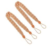LPATEBCVU Embrasses en Corde pour Rideaux 2PCS Curtain Holder Rope Braided Satin Tie Backs Tiebacks Holdbacks Strap Accessories(Dark Golden)