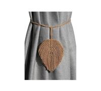 LPATEBCVU Embrasses en Corde pour Rideaux Curtain Straps Tie Leaf Backs Hand-Woven Cotton Tassel Decorative Accessories for Living Room(Brown Rope 116cm)