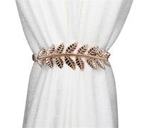 LPATEBCVU Embrasses en Corde pour Rideaux Curtain Tiebacks Alloy Drapery Holdback Elastic Window Ties Backs for Decorative Holdbacks(String Golden Leaves)