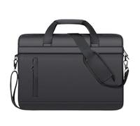 LPATEBCVU Malette Porte-documents for hommes, sac d'affaires en cuir, sacs à bandoulière, main de bureau étanche, for ordinateur portable 15 pouces(Black)
