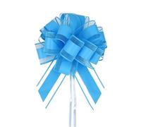 LPATEBCVU NœUd De Mariage pour Voiture Emballage de Ruban à nœud Long 130cm, décoration Florale Voiture Mariage, boîte Gaze Neige, Bouteilles vin(Blue)