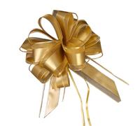 LPATEBCVU NœUd De Mariage pour Voiture Emballage de Ruban à nœud Long 130cm, décoration Florale Voiture Mariage, boîte Gaze Neige, Bouteilles vin(Gold)