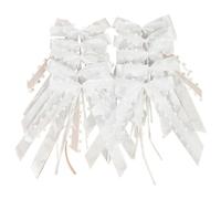 LPATEBCVU NœUd De Mariage pour Voiture Nœud de Ruban en Soie et Dentelle Blanche, 10 pièces, Ceinture Chaise Voiture Mariage, boîte Bricolage for fête d'anniversaire, décoration Bouquet mariée