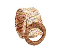 LPATEBCVU Paille TisséE Ceinture Ceinture élastique tissée en paille for femmes, 1 pièce, Vintage, large, extensible, for robe d'été(100cm,Multi)