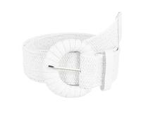 LPATEBCVU Paille TisséE Ceinture Ceinture en paille rétro for femmes, ceintures d'été à boucle ardillon, mode féminine tressée, larges ceintures tissées élastiques for filles(White)
