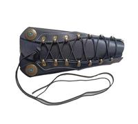 LPATEBCVU ProtèGe Bras Tir à L‘Arc Manchon de Garde-Bras tir à l'arc en Cuir Vachette for la Protection qualité compétition d'archer(Black)