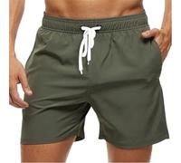 LPATEBCVU Short De Bain Homme Court Maillot de Bain for Hommes, Short d'été, Plage à séchage Rapide avec Poches latérales et Doublure, Maillot(Green2,3XL)