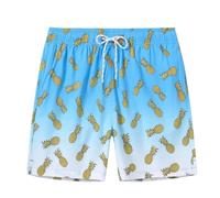LPATEBCVU Short De Bain Homme Court Short de Bain dégradé for Hommes, Short Plage à séchage Rapide avec Poches zippées et Doublure, Maillot Tendance for(03-SkyBlue,36 EU)