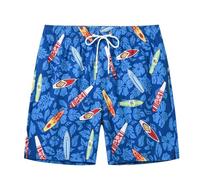 LPATEBCVU Short De Bain Homme Court Short de Bain dégradé for Hommes, Short Plage à séchage Rapide avec Poches zippées et Doublure, Maillot Tendance for(04-Blue,34)