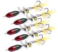LPATTERN 5PCS Cuillers de Pêche à la Truite Perche Brochet Leurres Kit de Leurre de Pêche en métal Cuillère Tournante Métallique à Truite Brochet Pêche Carnassiers