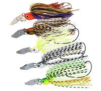LPATTERN Lot de 4/5/6 Spinnerbait Spinner Leurres de Pêche Artificiel Spin Appâts de Pêche en Métal Spinner Bait appats Crochet de pêche attaquer Sharp Hooks Accessoires