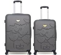 lpb luggage - lot de 2 - valises grand format et weekend aelys - gris fonce gris fonce G