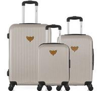 lpb luggage - lot de 3 - valise weekend, valise cabine et valise cabine xxs agata - beige beige G