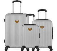 lpb luggage - lot de 3 - valise weekend, valise cabine et valise cabine xxs agata - gris gris G