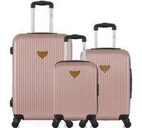 lpb luggage - lot de 3 - valise weekend, valise cabine et valise cabine xxs agata - rose dore rose dore G