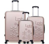 lpb luggage - lot de 3 - valises grand format, weekend et cabine eleonor - rose dore rose dore G